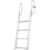 VEVOR 4 Step Flip Up Aluminum Dock Ladder  Non Slip Pedals