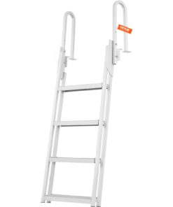 VEVOR 4-Step Flip-Up Aluminum Dock Ladder – Non-Slip Pedals