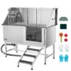 VEVOR 1575 cm Stainless Steel Dog Grooming Bath Tub with Stairs