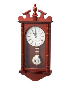 VEVOR Vintage Grandfather Pendulum Wall Clock 59 cm Cherry Wood with Silent Quartz Movement