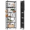 VEVOR 6 Tier Foldable Metal Storage Shelf with Wheels