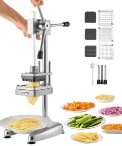 VEVOR Commercial French Fry Cutter Stainless Steel Vegetable Chopper w/ 3 Blades