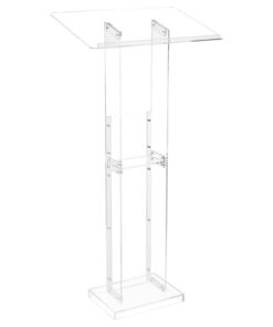 VEVOR Podium Stand 50 in Portable Acrylic Lectern  Storage Wide Reading Surface