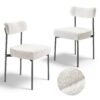 VEVOR Set of 2 Boucle Dining Chairs  Modern Nordic Style