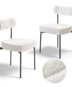 VEVOR Set of 2 Boucle Dining Chairs – Modern Nordic Style