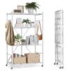 VEVOR 4 Tier Foldable Storage Shelf with Wheels