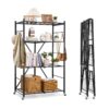 VEVOR 4 Tier Folding Storage Shelf with Wheels