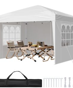 VEVOR 3x3m Pop Up Gazebo Tent with 3 Sidewalls & 2 Windows
