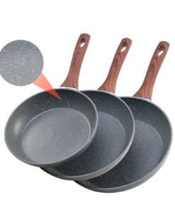 VEVOR 3-Piece Nonstick Aluminum Frying Pan Set 250/280/325 mm with Cool-Touch Handle