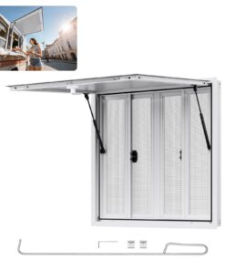VEVOR 92x92 cm Aluminum Concession Stand Window with Awning & 4 Screens