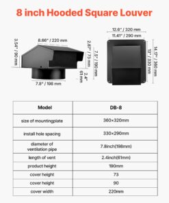 SPCC Steel Hooded Exhaust Vent with Mesh