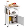 VEVOR 45x59cm Rolling Kitchen Island Cart with Cabinet