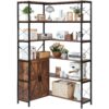 VEVOR 6 Tier L Shaped Corner Bookshelf with Doors