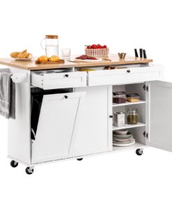 VEVOR 153cm Kitchen Island Cart with Drawer