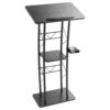 VEVOR Curved Metal Podium Stand with Storage Shelf