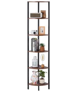 VEVOR 6-Tier LED Corner Shelf Stand – Tall Space-Saving Display Rack with Smart Light Control