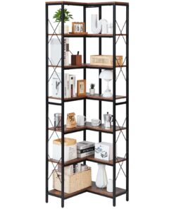 VEVOR 7-Tier L-Shaped Corner Bookshelf
