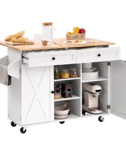 VEVOR 132cm Kitchen Island Cart with Drawer
