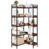 VEVOR 5 Tier L Shaped Corner Bookshelf with Hooks