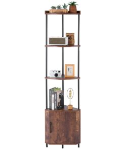 VEVOR 5-Tier LED Corner Shelf with Doors – Narrow Tall Storage Rack with App & Remote Light Control