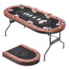 VEVOR 18288 mm Foldable Poker Table for 8 Players  Texas Holdem  Blackjack Table with Cup Holders and Padded Armrests