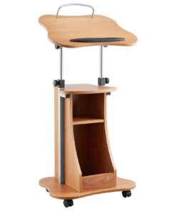 VEVOR Adjustable Wooden Podium Stand with Wheels