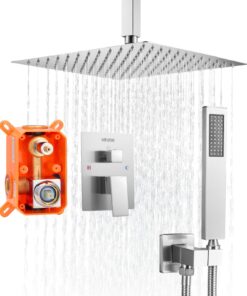 VEVOR 30.5 cm Square Rain Shower Head & Handheld Set - High Pressure