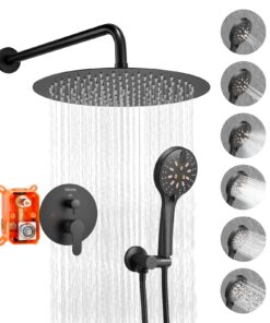 VEVOR 30cm Round Rain Shower Faucet Set with Handheld