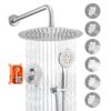VEVOR 25cm Rain Shower Faucet Set with 6 Mode Handheld