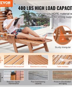 6-Position Adjustable HDPE Recliner with Armrests & Cup Holder