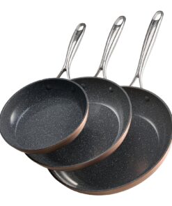 VEVOR 3-Piece Nonstick Aluminum Frying Pan Set with Cool Handle