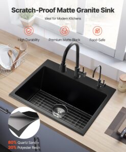 Top Mount Single Bowl Drop-In Basin with Drain Kit for RV or Bar