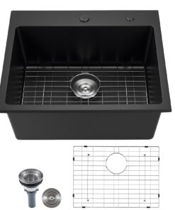 VEVOR 63 cm Black Granite Composite Kitchen Sink