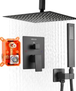 VEVOR Matte Black Shower Faucet Set with 30.5 cm Rain Shower Head & Handheld Sprayer