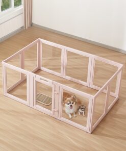VEVOR Transparent Dog Whelping Box with Window – 152x99x58 cm Modular Playpen for Medium Dogs