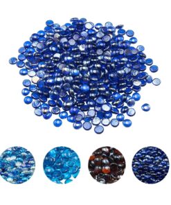 VEVOR 9 kg Cobalt Blue 19 mm Fire Pit Glass Rocks – Heat-Resistant Fireplace Glass for Firepits & Decor