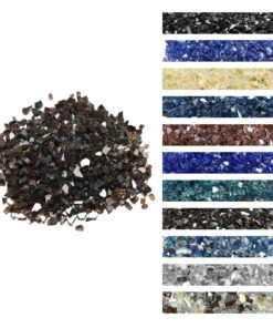 VEVOR 4.5 kg Copper Reflective 12.7 mm Fire Pit Glass Rocks – Tempered Fireplace Glass for Fire Tables & Decor