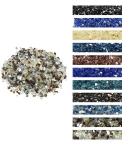 VEVOR 4.5 kg 12.7 mm Copper Gold Clear Tempered Fire Glass for Fire Pit & Fireplace Decoration