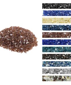 VEVOR 4.5 kg Copper Reflective Fire Glass 6.35 mm for Fire Pits & Fireplaces – Tempered