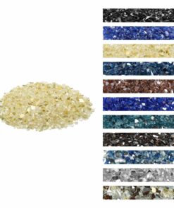 VEVOR 4.5 kg Gold Reflective Tempered Fire Glass 12.7 mm Decorative Rocks for Fire Pit & Fireplace