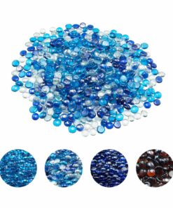 VEVOR 4.5kg 19mm Round Fire Pit Glass Rocks – 3 Colors (Blue