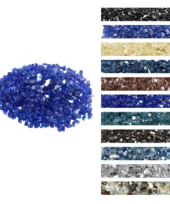 VEVOR 4.5 kg 12.7 mm Cobalt Blue Tempered Fire Glass Rocks for Fire Pit & Fireplace