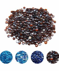 VEVOR 4.5kg 19mm Rich Amber Fire Glass Rocks for Firepits & Fireplaces – Heat-Resistant Decorative Glass