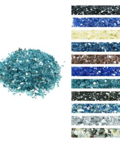 VEVOR 9 kg 12.7 mm Aqua Blue Tempered Fire Glass Rocks for Fire Pit & Fireplace – Reflective