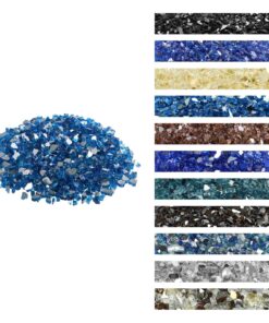 VEVOR 4.5 kg Pacific Blue 12.7 mm Tempered Reflective Fire Glass for Fireplace & Firepit Decoration