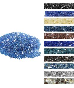 VEVOR 4.5 kg Cobalt Blue 6.35 mm Tempered Fire Glass Rocks for Fire Pit & Fireplace – Decorative Heat-Resistant Glass