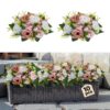 VEVOR 24 cm Pink  White Artificial Rose Flower Balls  Set of 10 Wedding Centerpieces