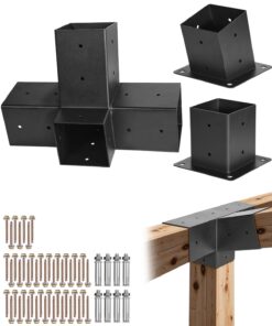 VEVOR 92x92 мм 4-сторонній похилий комплект кронштейнів для перголи – сталеві кронштейни для вуличного даху