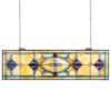 VEVOR 81x25 cm Tiffany Style Stained Glass Window Panel with Chain  Hanging Decorative Art for Home or Café