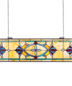 VEVOR витраж в стиле Тиффани 81x25 см с цепочкой – подвесная декоративная панель для дома или кафе